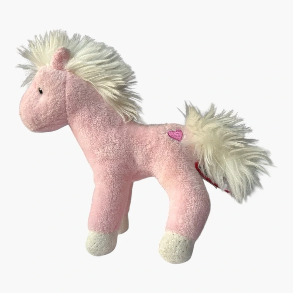 Douglas Pink Heart Plush Unicorn 7.5” Small Stuffed Horse Toy